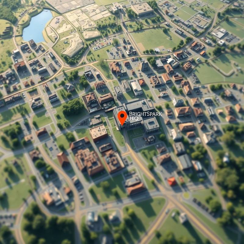 A thumbnail image of a map showing the location of BrightSpark Learning Headquarters.